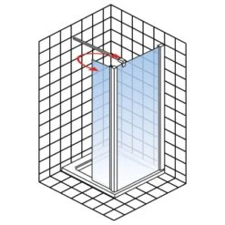 Schulte Walk-In Dusche Toura 80 X 200 Cm Mit Beweglichem Element 40 Cm -Badezimmerbedarf Geschäft 060991060762 2053 060762 5