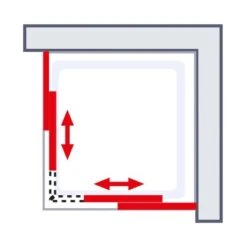 Schulte ExpressPlus Eckeinstieg Variabel Sunny 80-90 X 80-90 X 180 Cm 4-teilig -Badezimmerbedarf Geschäft 060991064708 2053 064708 6