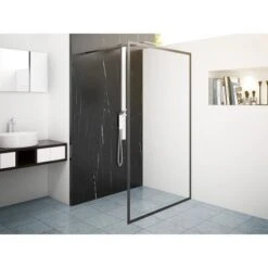 Baliv Duschabtrennung Walk-In DUK-120.81 120 Cm X 195 Cm Schwarz -Badezimmerbedarf Geschäft 110997 AB02 190221 L RET01