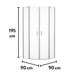 Baliv Duschkabine DUK-90.50R 90 Cm X 90 Cm Chrom -Badezimmerbedarf Geschäft 250312107805 VM01 190221 L