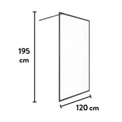 Baliv Duschabtrennung Walk-In DUK-120.81 120 Cm X 195 Cm Schwarz -Badezimmerbedarf Geschäft 250312110997 VM01 190221 L