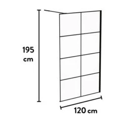 Baliv Duschabtrennung Walk-In DUK-120.131 120 Cm X 195 Cm Schwarz -Badezimmerbedarf Geschäft 250312111048 VM01 190221 L