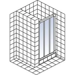 Schulte Kristall Trend Gleittür 3-teilig 80 Cm Kunstglas Softline Hell -Badezimmerbedarf Geschäft 32020 2053 4060991002335 5
