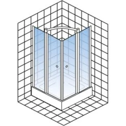 Schulte Eckeinstieg Mit Drehfalttür Garant Echtglas Chrom-Optik 90 Cm X 90 Cm -Badezimmerbedarf Geschäft 32020 2053 4060991033902 5