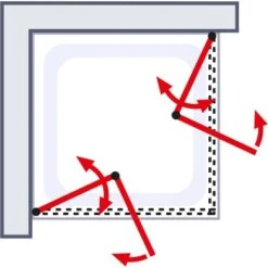 Schulte Eckeinstieg Mit Drehfalttür Garant Echtglas Chrom-Optik 90 Cm X 90 Cm -Badezimmerbedarf Geschäft 32020 2053 4060991033902 6