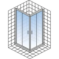 Schulte ExpressPlus Eckeinstieg 4-tlg. Kristall/Trend Chromoptik 90x90x185cm -Badezimmerbedarf Geschäft 32020 2053 4060991038174 5