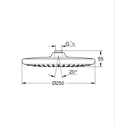 Grohe QuickFix Kopfbrause Vitalio Start Ø 25 Cm Chrom 5 Grohe QuickFix Kopfbrause Vitalio Start Ø 25 Cm Chrom – Bild 3