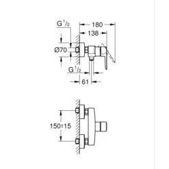 Grohe QuickFix Einhand-Duschbatterie Start Schwarz -Badezimmerbedarf Geschäft 4005176782060 4520 VM 01