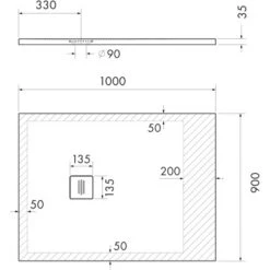 Ottofond Duschwanne Nevis 100 Cm X 90 Cm Weiß -Badezimmerbedarf Geschäft 4005489137212 3209 VM 03
