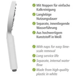 Wenko Duschkopf Design Kunststoff (ABS) 12 X 12 Cm Weiß -Badezimmerbedarf Geschäft 4008838254141 1068 AI 04