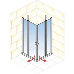 Schulte Eckeinstieg 4-teilig Sunny Alpinweiß Echtglas Klar Hell 180 Cm X 90 Cm -Badezimmerbedarf Geschäft 4060991013836 2053 AI 01