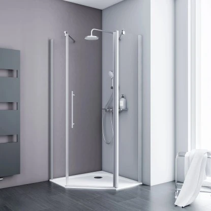 Schulte Fünfeckdusche Alexa Style 2.0 Alu-Natur Klar Glas Hell 192 Cm X 90 Cm 4 Schulte Fünfeckdusche Alexa Style 2.0 Alu-Natur Klar Glas Hell 192 Cm X 90 Cm – Bild 2