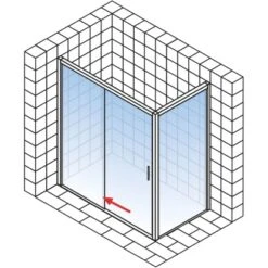Schulte Schiebetür Inkl. Seitenwand MasterClass Chromoptik BxTxH 140x80x200 Cm -Badezimmerbedarf Geschäft 4060991029011 2053 04