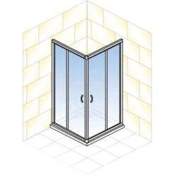 Schulte ExpressPlus Eckeinstieg Sunny Sicherheitsglas Chromoptik 190x80cm -Badezimmerbedarf Geschäft 4060991050411 2053 5