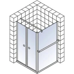 Schulte ExpressPlus Set Duschkabine Pendeltür Garant Mit Duschwanne 200x80cm -Badezimmerbedarf Geschäft 4060991056017 2053 5