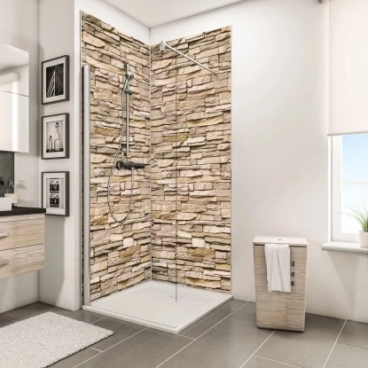 Schulte ExpressPlus DecoDesign Duschrückwand Dekor Stein Verbl. Hell 255x100 Cm 5 Schulte ExpressPlus DecoDesign Duschrückwand Dekor Stein Verbl. Hell 255x100 Cm - Image 3