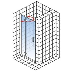 Schulte MasterClass Drehtür An Nebenteil Für Nische 90 X 200 Cm Chromoptik -Badezimmerbedarf Geschäft 4060991069031 4