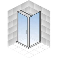 Schulte Drehtür Toura L + Seitenwand Pendel Schwarz 200 X 100 X 100 Cm Klar Hell -Badezimmerbedarf Geschäft 4060991070082 2053 5