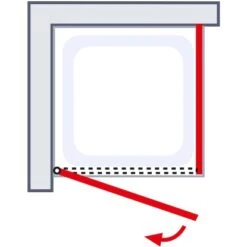 Schulte Drehtür Toura L + Seitenwand Pendel Schwarz 200 X 100 X 100 Cm Klar Hell -Badezimmerbedarf Geschäft 4060991070082 2053 6