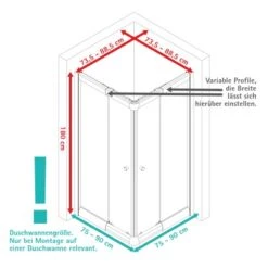 Schulte Eckeinstieg Mit Schiebetüren Sunny 180 Cm X 75-90 Cm Weiß Glasdekor -Badezimmerbedarf Geschäft 4060991070501 2053 VM 01