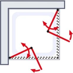 Schulte ExpressPlus Drehfalttür Eckeinstieg Garant 2.0 Alu-Natur 200 Cm X 80 Cm -Badezimmerbedarf Geschäft 4060991076060 2053 AI 01