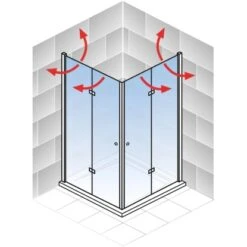 Schulte ExpressPlus Drehfalttür Eckeinstieg Garant 2.0 Alu-Natur 200 Cm X 80 Cm -Badezimmerbedarf Geschäft 4060991076060 2053 AI 03