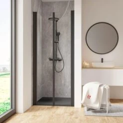 Schulte ExpressPlus Pendeltür In Nische Garant 2.0 Mattschwarz 200 Cm X 100 Cm