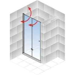 Schulte ExpressPlus Drehfalttür In Nische Garant 2.0 Alu-Natur 200 Cm X 90 Cm -Badezimmerbedarf Geschäft 4060991076428 2053 AI 02