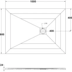Ottofond Duschwanne Strato 100 Cm X 80 Cm X 2,4 Cm Weiß -Badezimmerbedarf Geschäft 440896 3209 4