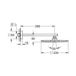 Grohe Kopfbrausenset Rainshower Allure 230 Chrom Brausearm 286 Mm -Badezimmerbedarf Geschäft 518482 4520 1894336