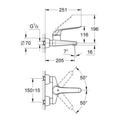 Grohe Einhand-Waschtischbatterie Euroeco Special Ausladung 20,5 Cm Chrom -Badezimmerbedarf Geschäft 519012 4520 1600783