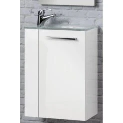 Fackelmann Handwaschbecken 45 Cm Glas Weiß -Badezimmerbedarf Geschäft 5391727 3254 gwb 1