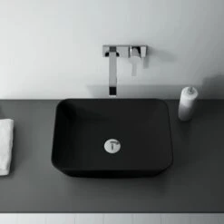 Maximus Aufsatzwaschbecken 45,5 Cm Reni Keramik Schwarz -Badezimmerbedarf Geschäft 5907546859640 4807 3