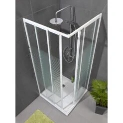 Schulte Eckdusche Sunny Mit Querstreifen 90 X 90 Cm 2-teilig Variabel Alu Natur -Badezimmerbedarf Geschäft 6778583 AB02