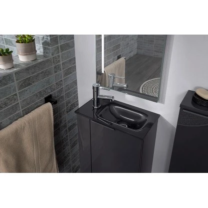 Fackelmann Glas-Waschbecken Für Gäste-WC 45 Cm Grau 4 Fackelmann Glas-Waschbecken Für Gäste-WC 45 Cm Grau – Bild 2