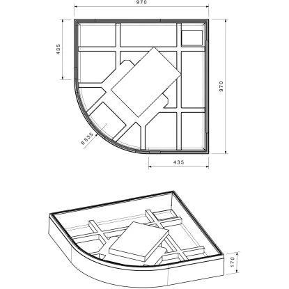 Duschwannenträgerfür Ottofond Kraton Viertelkreis 100 Cm X 100 Cm 4 Duschwannenträgerfür Ottofond Kraton Viertelkreis 100 Cm X 100 Cm – Bild 2