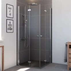 Breuer Eckeinstieg DrehfalttürElana Komfort Chrom Klarglas 80 X 80 Cm