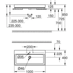 Grohe Aufsatzwaschbecken Cube Keramik 100 Cm Alpinweiß Hahnloch Überl. PureGuard 7 Grohe Aufsatzwaschbecken Cube Keramik 100 Cm Alpinweiß Hahnloch Überl. PureGuard -Badezimmerbedarf Geschäft 778997 4520 3