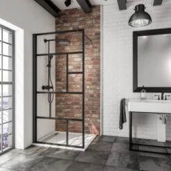 Schulte Alexa Style 2.0 Duschwand Walk In BlackStyle Atelier 1 Dekor 100 X 200cm
