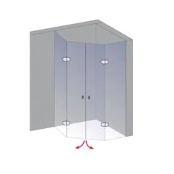 Schulte Fünfeckdusche Davita 4-teilig Echtglas Chrom -Badezimmerbedarf Geschäft 883064 4081 3