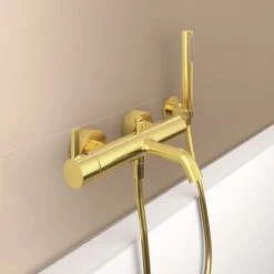 Ideal Standard Handbrause Idealrain Atelier Stick Gold Metall -Badezimmerbedarf Geschäft 887295 3049 3
