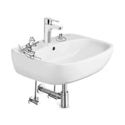 Baliv Waschbecken-Set 60 Cm Weiß Mit Armatur -Badezimmerbedarf Geschäft 9006947068029 S02 301020 L