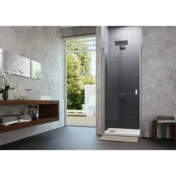 Hüppe 4-Eck-Schwingtür Design Pure BxH: 80 Cm X 190 Cm Silber Matt