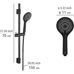 Wenko Brauseset Watersaving Schwarz -Badezimmerbedarf Geschäft 903253 1068 09