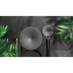 Wenko Duschkopf Ultimate Shower Schwarz/Grau Ø 13 Cm -Badezimmerbedarf Geschäft 903405 1068 18