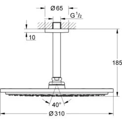Grohe Kopfbrause-Set Mit Deckenauslass Rainshower Cosmopolitan 310 Supersteel 5 Grohe Kopfbrause-Set Mit Deckenauslass Rainshower Cosmopolitan 310 Supersteel -Badezimmerbedarf Geschäft 964658 4520 1687642