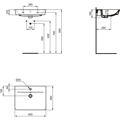 Ideal Standard Waschtisch Connect Air 60x46 Cm 1 Hahnloch Mit Überlauf Schwarz 10 Ideal Standard Waschtisch Connect Air 60x46 Cm 1 Hahnloch Mit Überlauf Schwarz – Bild 8