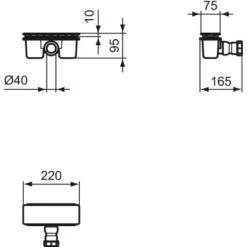 Ideal Standard Ablaufgarnitur Ultra Flat New Schwarz -Badezimmerbedarf Geschäft 9803271 3049 6