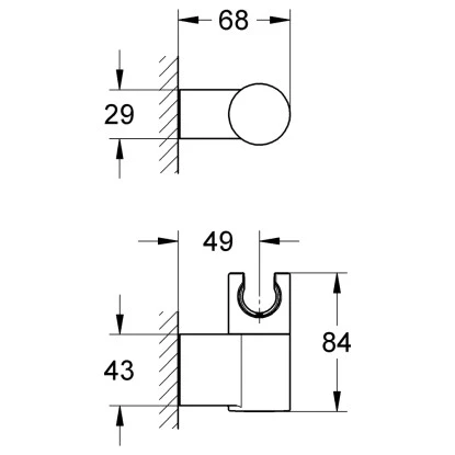 Grohe Handbrausehalter Rainshower Für Wandmontagen 4 Grohe Handbrausehalter Rainshower Für Wandmontagen – Bild 2