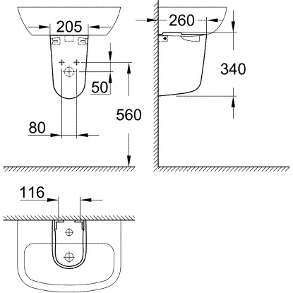 Grohe Waschbecken Bau Keramik 55 Cm Weiß 4 Grohe Waschbecken Bau Keramik 55 Cm Weiß – Bild 2